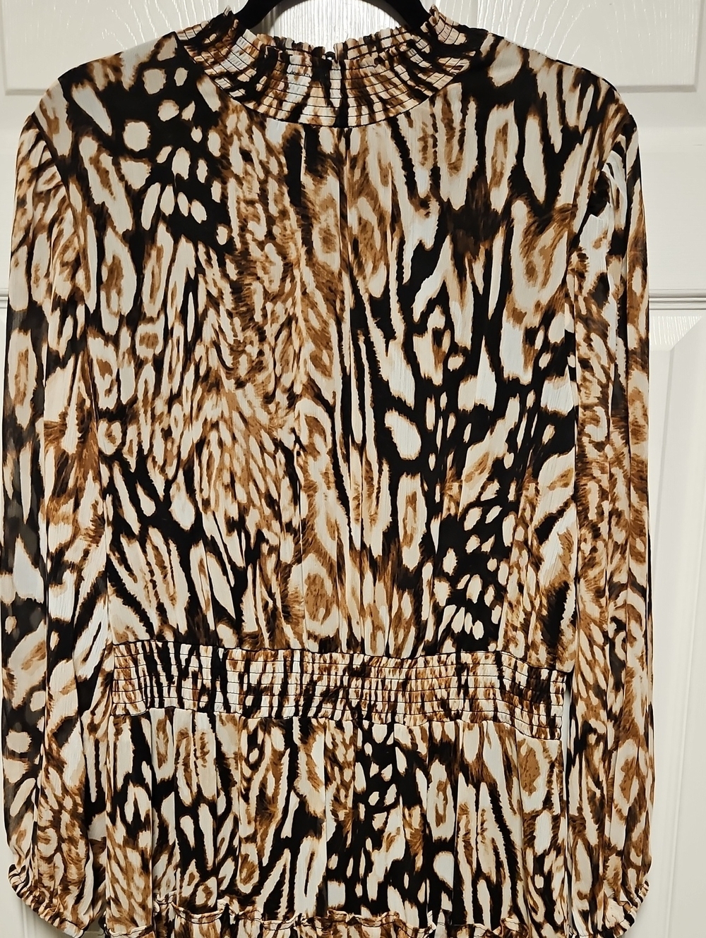 MSK Tiered Long Sleeve Animal Print Maxi Dress - Picture 6 of 10